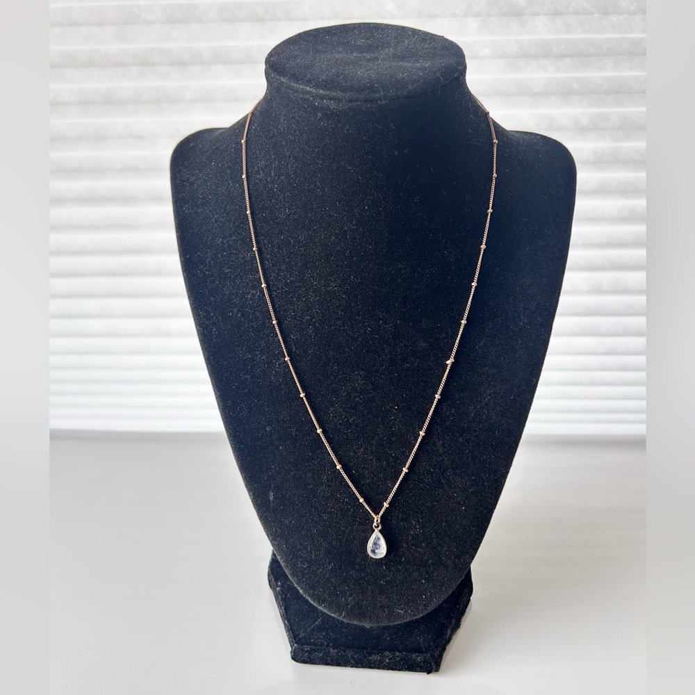 14 K Gold Filled Moonstone Necklace - 20 in Dainty Chain